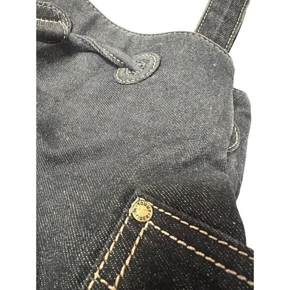 Tommy Hilifiger Denim Drawstring Bucket Style Shoulder Bag Y2K 00s Gray Black - Picture 13 of 13